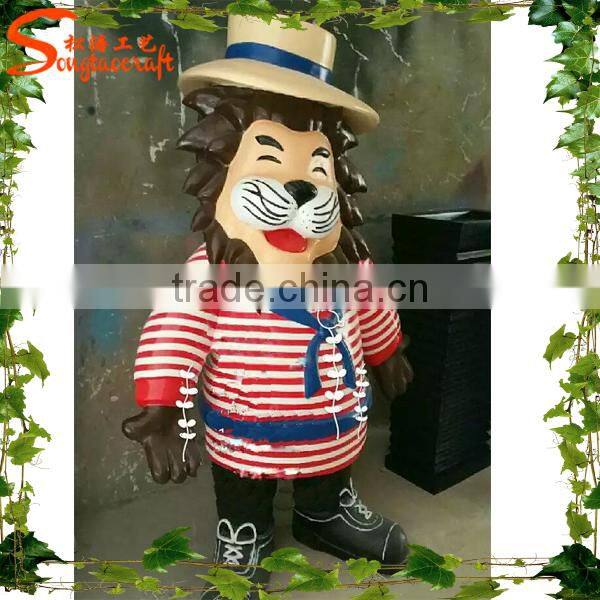 factory direct wholesale artificial cartoon Lion topiary animals fibergrass animal