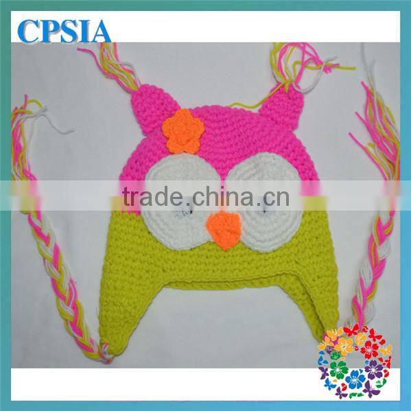 2014 Fancy Handmade Crochet Animal Baby Hats Caps 100 Wool Knitting winter Warm earflap Baby Beanie Hat