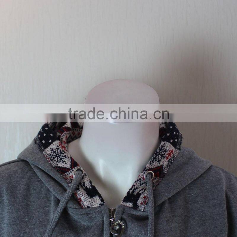 Lady Fashion Sweatshirt With Hoody and Pocket