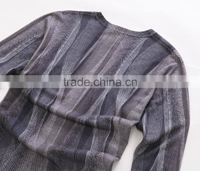 mens printing fine wool crew neck Autumn knit sweater