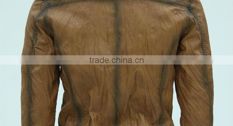 2014 men slim leather jacket in plus size
