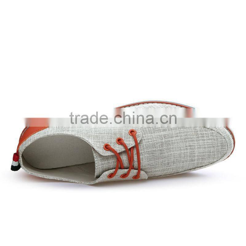 china brand fashion linen casual shoes for men, adults casual canvas shoes sample high quality for male