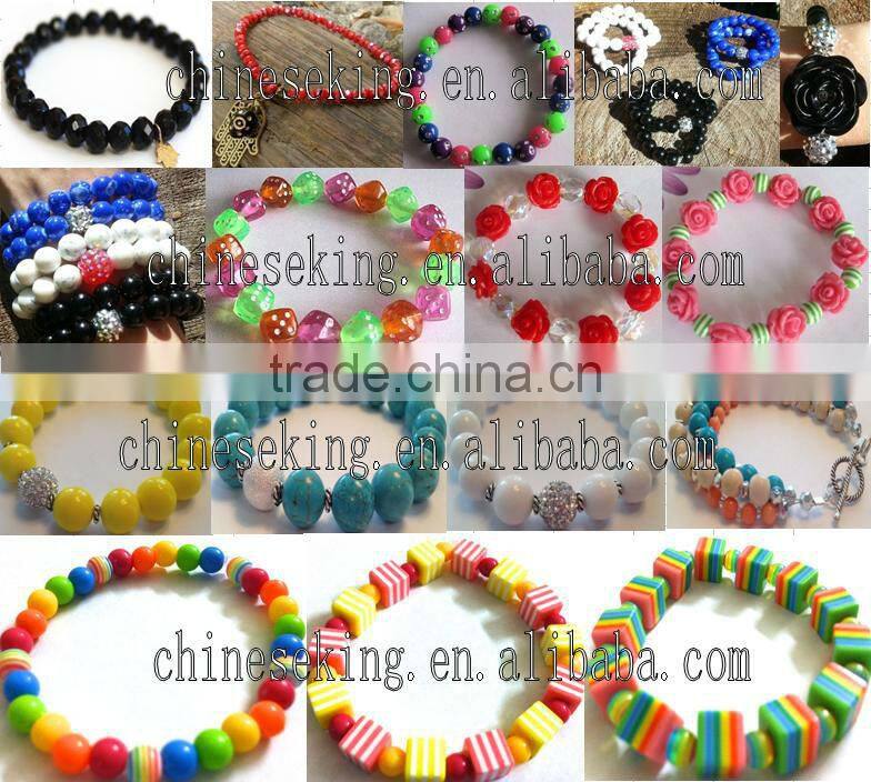 Rainbow Candy bead Bracelet, strechable chunky bead bracelets, colorful candy bead bracelet