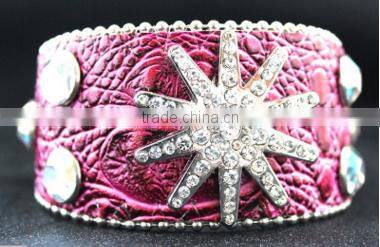 women's luxury leather bracelets 2016 sparkling heart soft leather bracelets high end leather bracelets