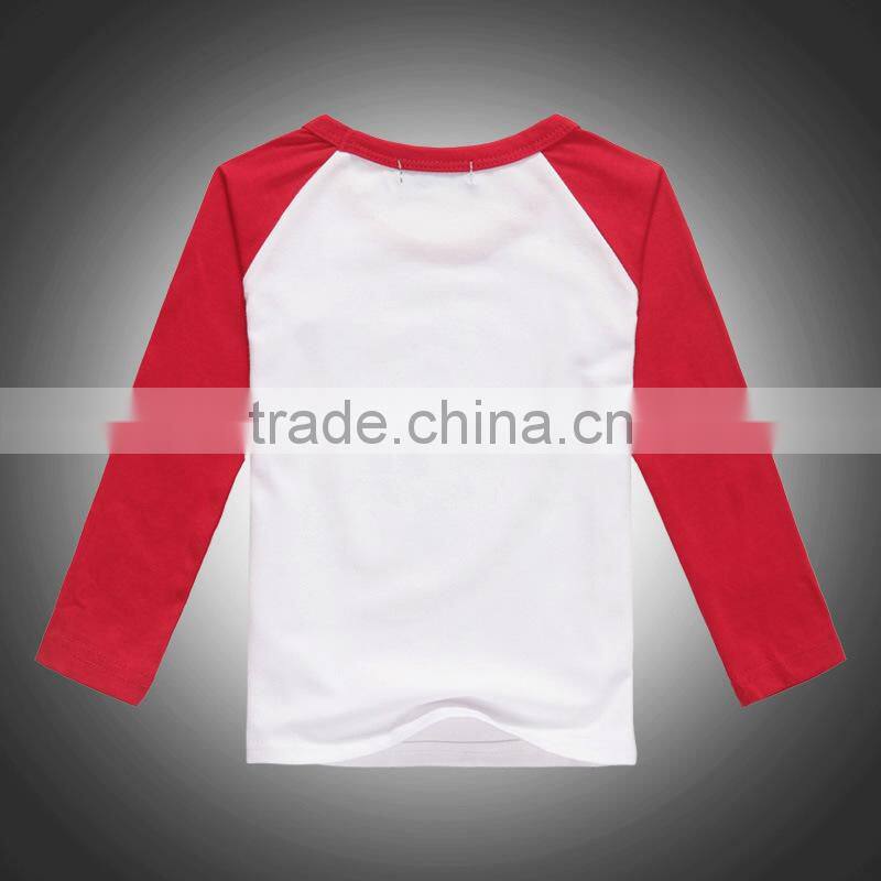 High quality cotton long sleeve kids tshirt wholesale baby clothes plain t shirt for kids