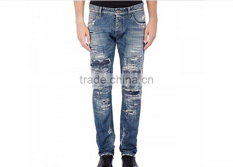 Biker Jeans Fashion Denim trousers(LOTK002)