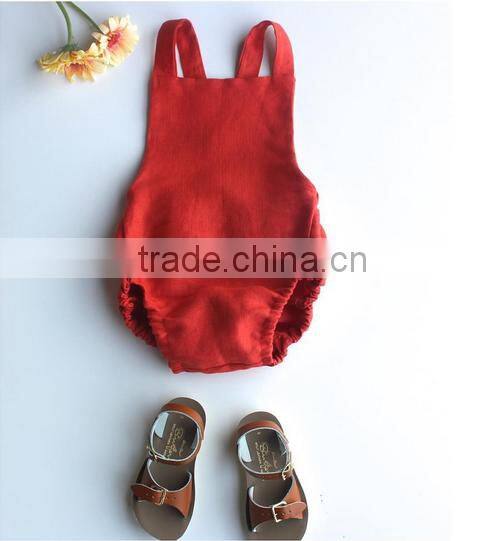 Baby Girl Infant Summer Fashion Clothes Cotton Ruffle Red Romper Design