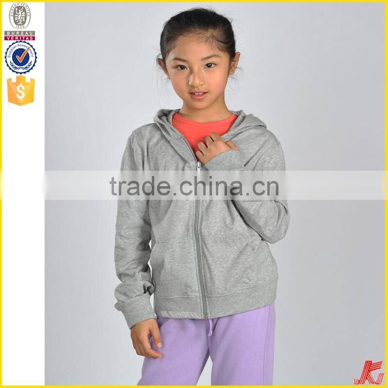 factory directly sales girls zipper up plain sweatshirt shirts