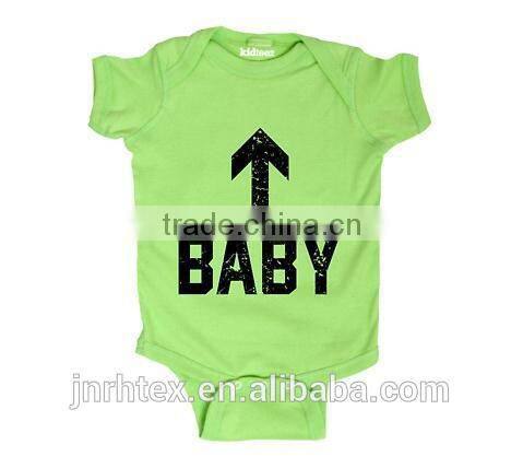 Screenprinted infant girls rompers,custom cotton baby rompers wholesale