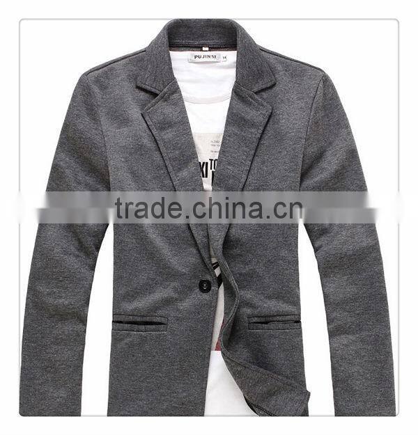 latest hot sale England style fashion one button design slim men jersey casual blazer