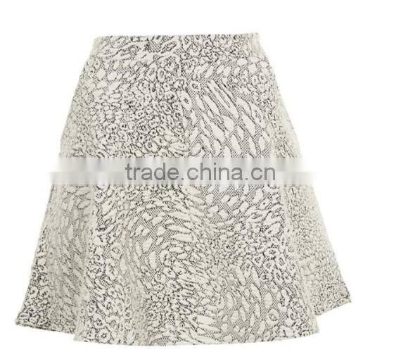 OEM/Wholesale High quality cotton/spandex printing women cotton printed skirt
