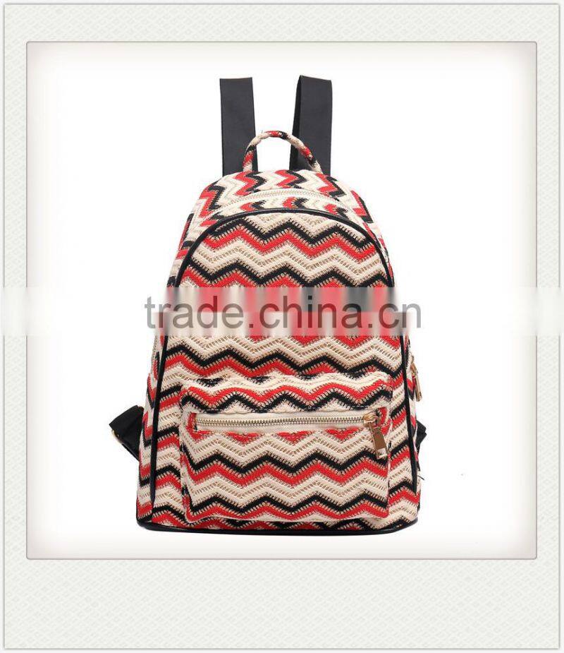 High quality monogrammed chevron canvas backpack