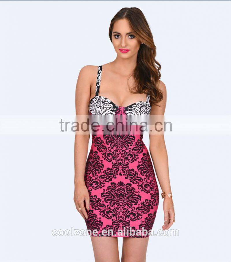 Classic style elegance modern fit mini dress sexy print mini dresses