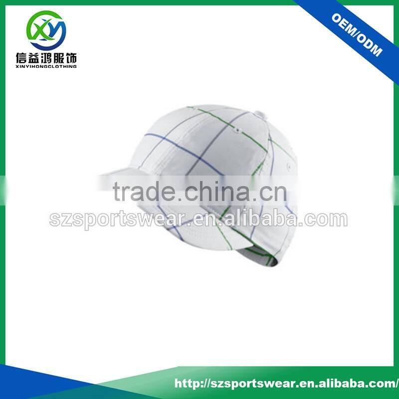 Ladies polyester dry fit moisture wicking fabric sublimated plaid golf cap