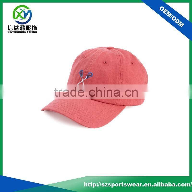 Popular design red color breathable 100% cotton cap, golf hat, sun visor