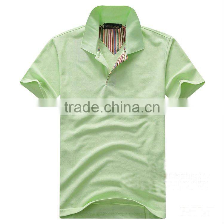 Light green color cotton pique polo t shirt for Great Man