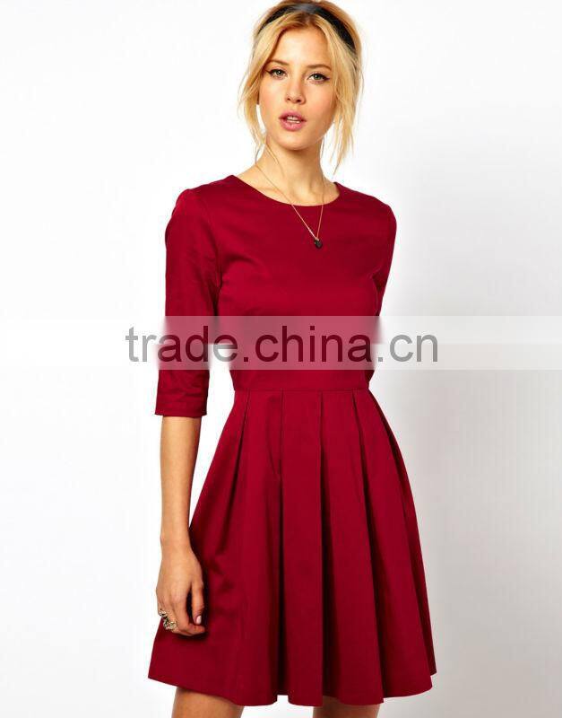 Skater Dress With Pleated Skirt