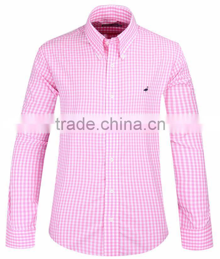 2017 latest style checks long sleeve shirts for men