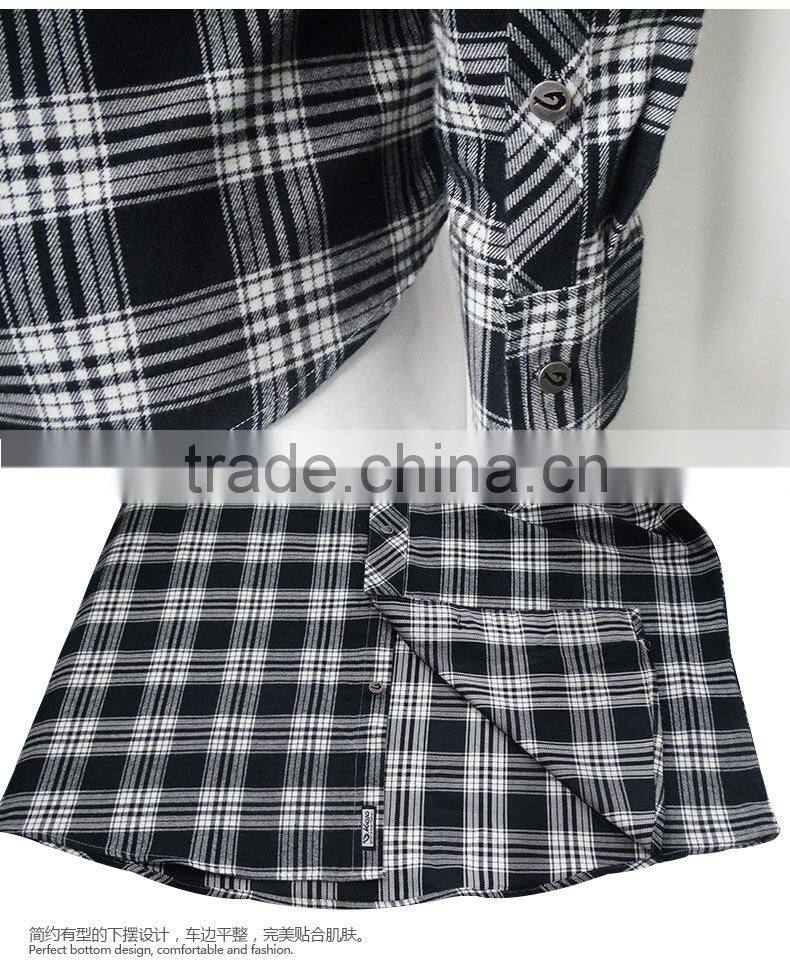 100% cotton flannel check shirts for men