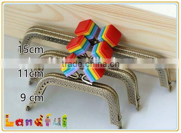 Rainbow Color Cube Coin Purse Women Bag Supplies Metal Purse Frame