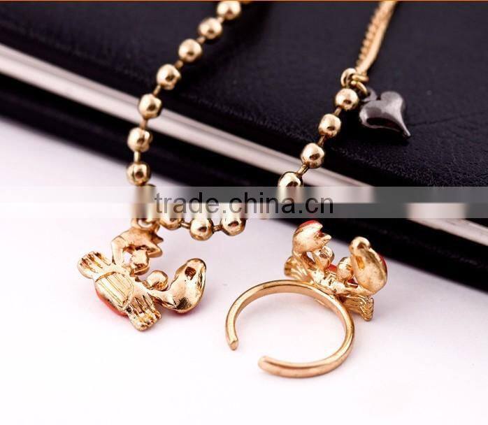 Fashion Chain Anklets with Foot Toe Ring Anklets for Foot,Fashion Jewelry Sets Crab Foot Chain and Toe Ring
