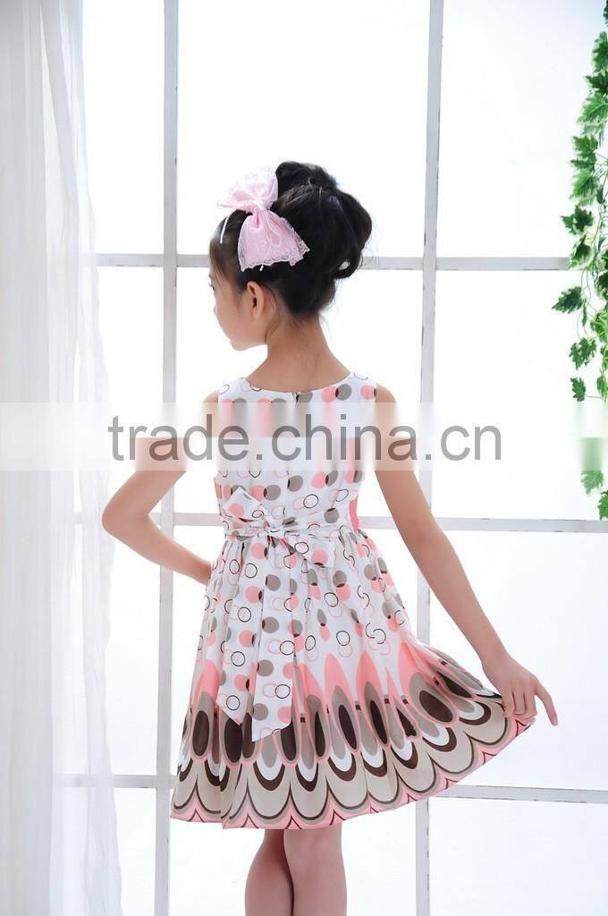 New 2014 sleeveless girl's dresses, casual summer princess dress girl bow, Children Clothing