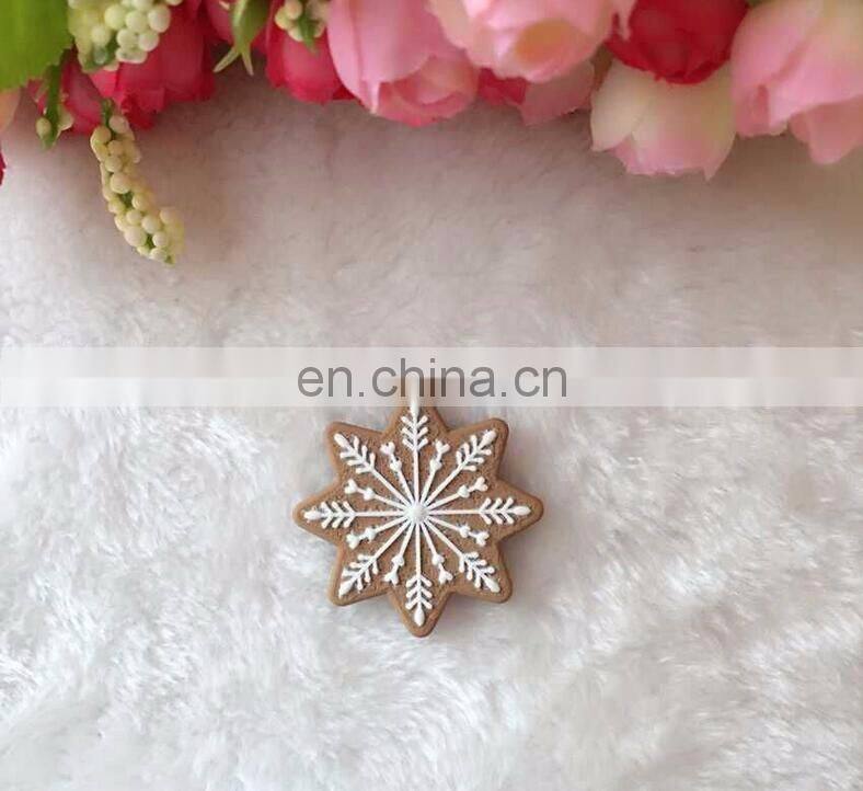 Mix Design Cartoon Snowflake Biscuits Hanging Christmas Tree Ornament Hand Made Polymer Clay Christmas Decorations