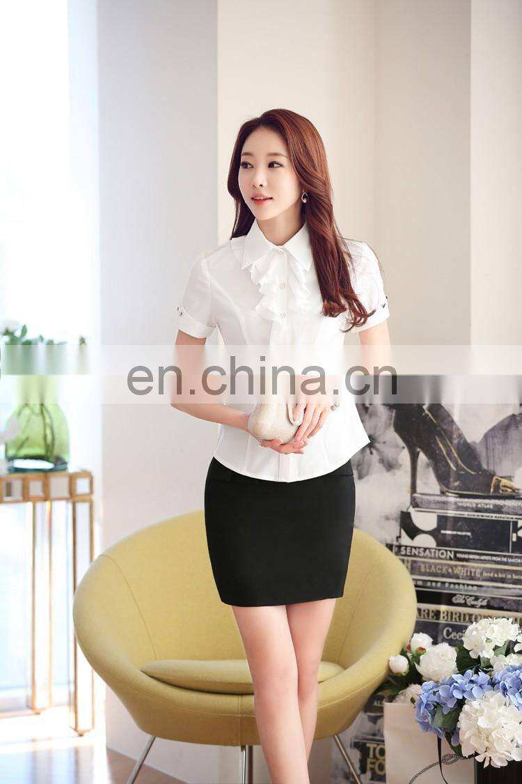 Factory Wholesale White Blouse and Tops Lady Formal Shirt Suit with Cheap Price