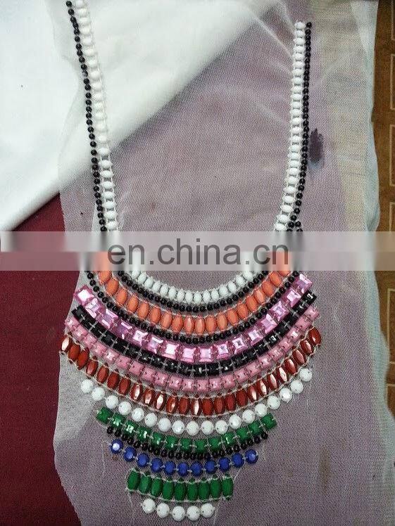 ORANGE SEED BEAD TWISTER NECKLACE 1940's HAUTE COUTURE