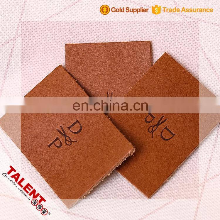 custom garment Real leather hot-pressing brand logo patch