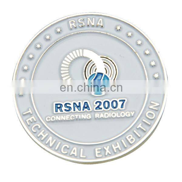 Stamping enamel infilled souvenir coin with diamond cut edge supplier