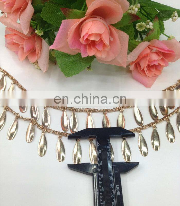 hot sell drop gold color metal chain trimming sew on clothing bags or shoes garment accessories