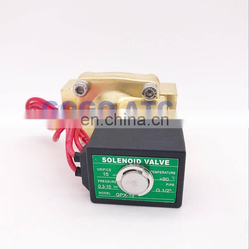 Normally Closed 2 way Pilot Diaphragm Brass electric 12v dc 24V 220V water pneumatic Solenoid Valve 1" BSP 25mm PX-25 wire lead