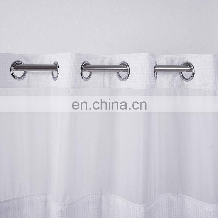 Factory Direct New Custom Hookless Polyester White Shower Curtain for Hotel Shower Curtain Liner