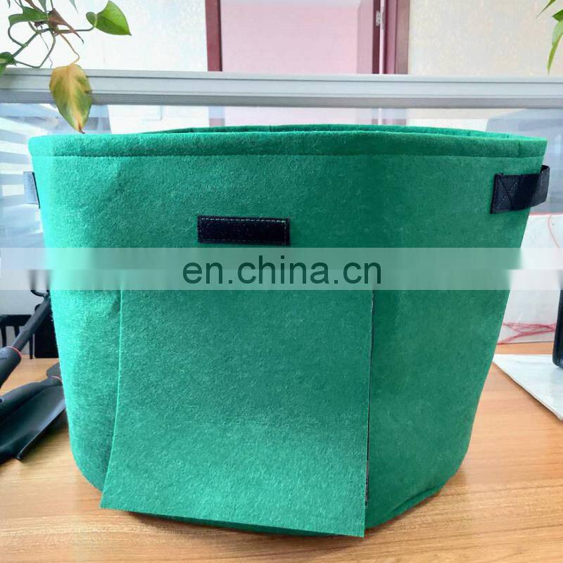 Custom transparent window Plant Felt Grow Bags with handles