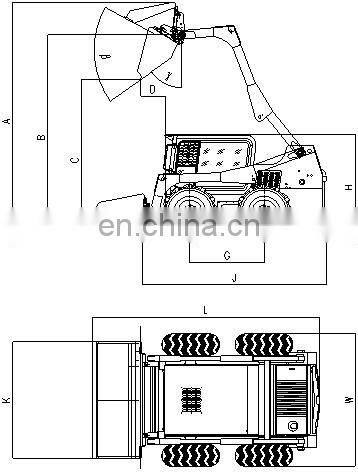 hot sale HY850 China HYSOON 60hp Diesel engine mini skid steer loader