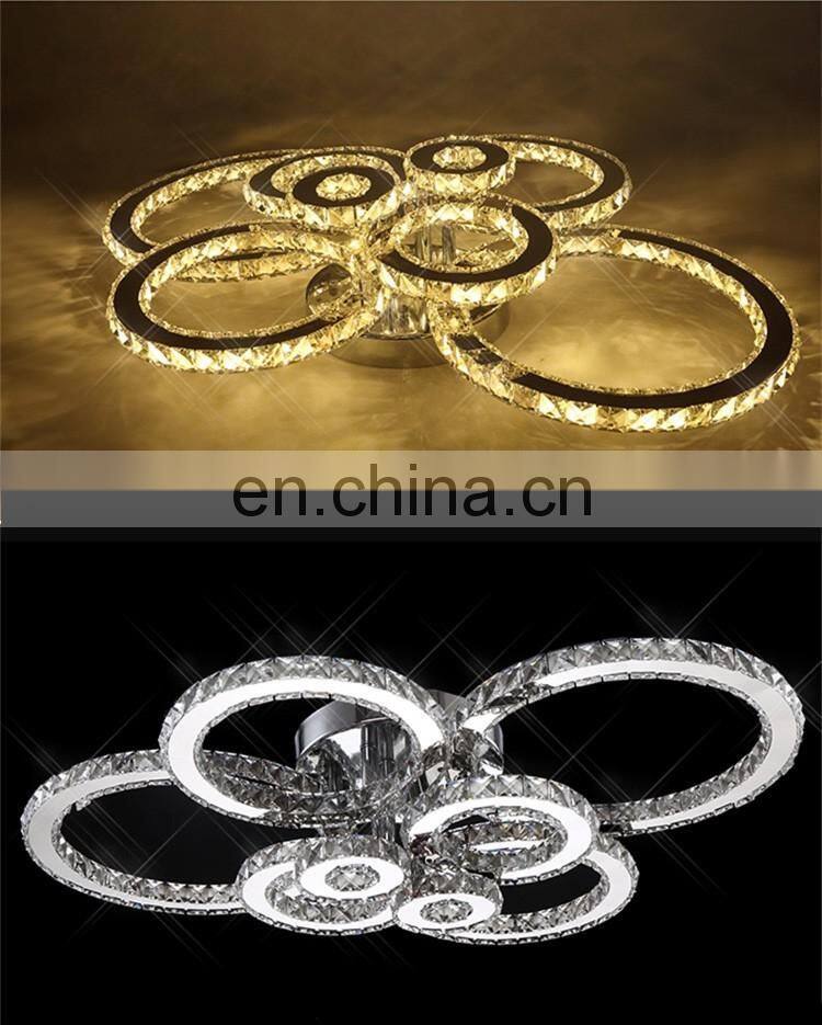 LED ring crystal living room lamp light luxury ceiling lamp simple modern creative luxury lamps