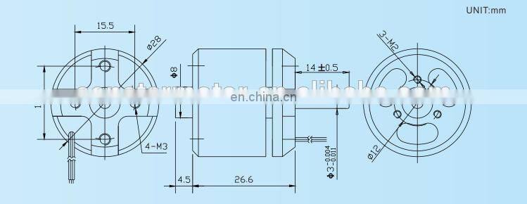 Diameter 28mm length 26mm outrunner brushless aeromodelling motor