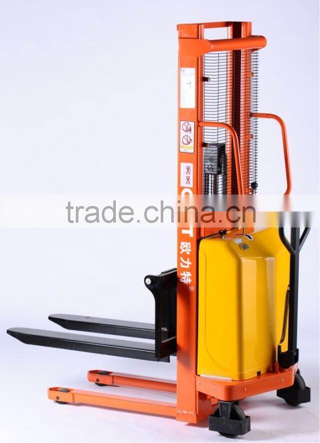 2016 China supplier cheap Manual Stacker 3T Semi Electric Pallet stacker