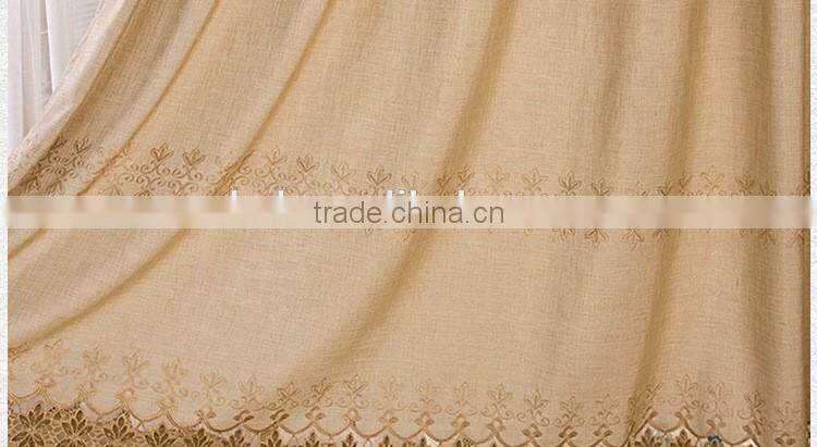 polyester jacquard finished cheap window curtains with iron rings and curtain rod