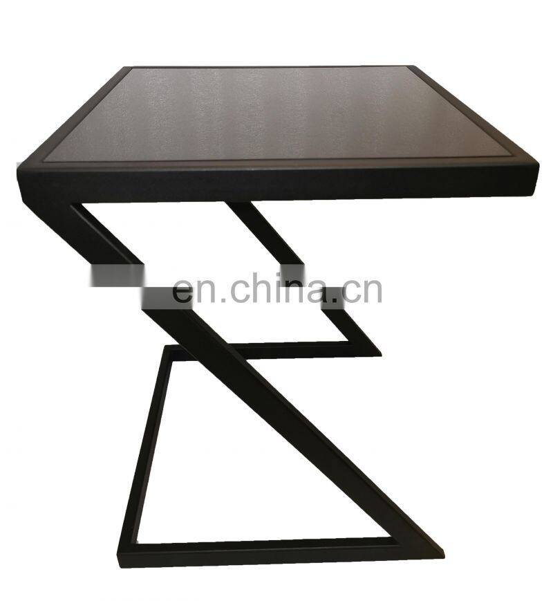 HOT Sell living room table America style sofa side table metal table with glass top