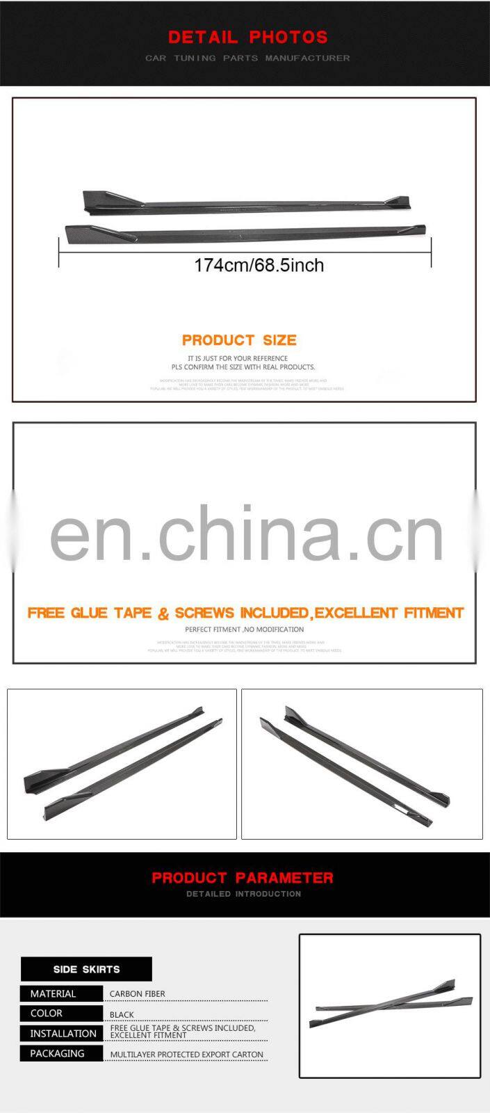 New top selling style carbon fiber side skirt for BMW Z4 M-sport series 2019-2020