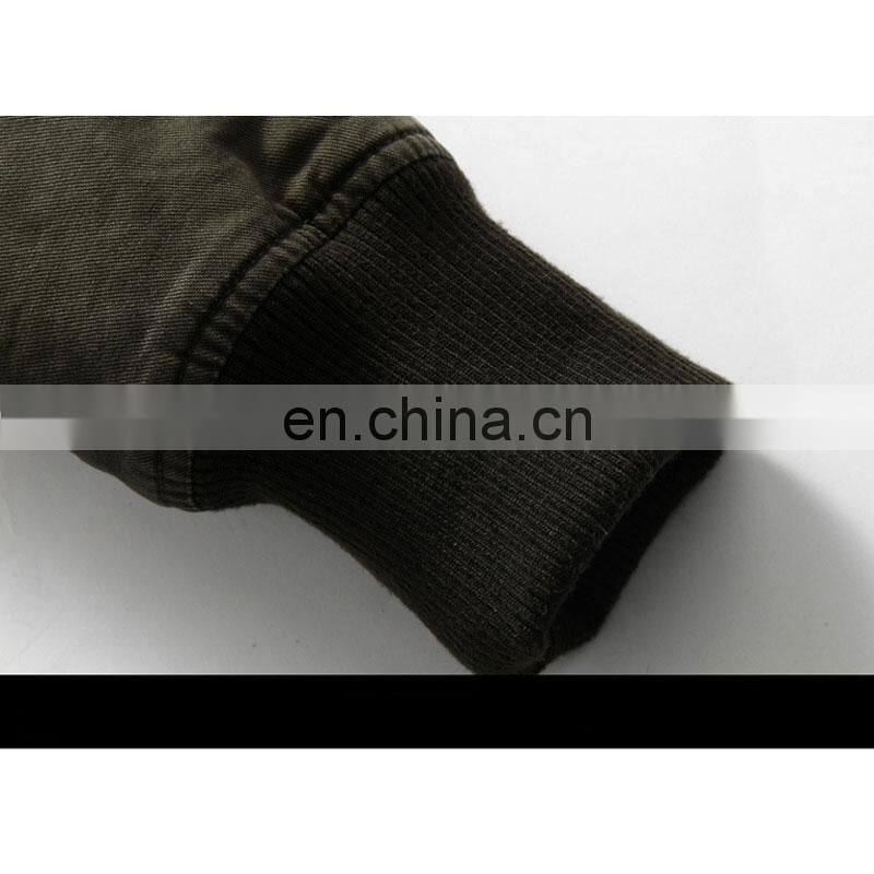 Customized plus velvet military uniform men's jacket slim standing collar cotton men's casual bomber jacket