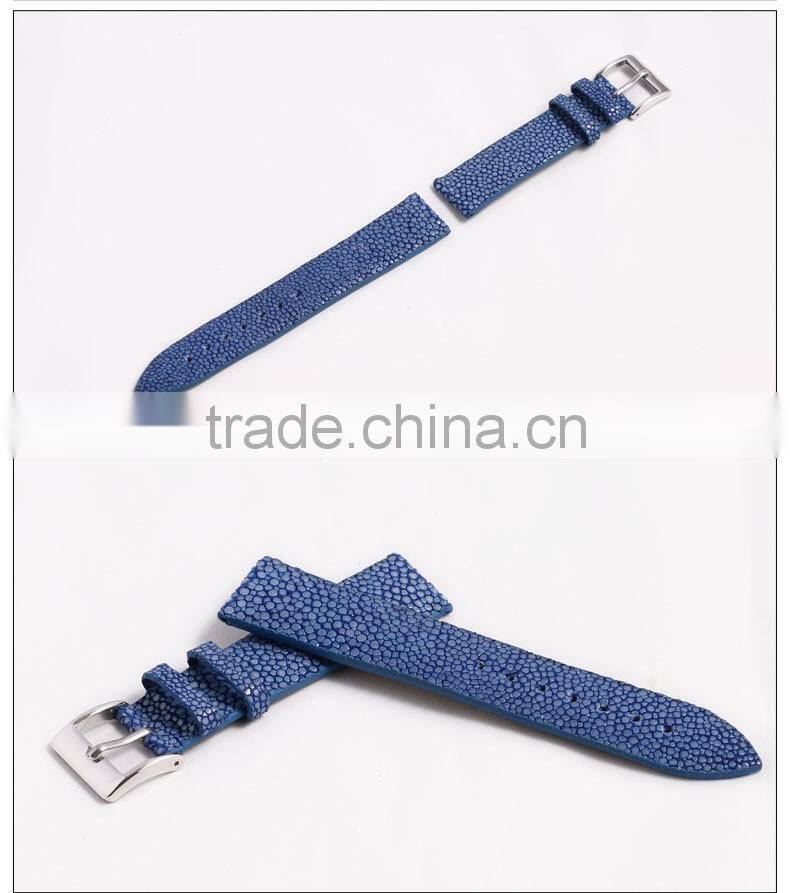 Wholesale Luxury Genuine Stingray skin Leather Unisex Watch Belt for Lady and Men