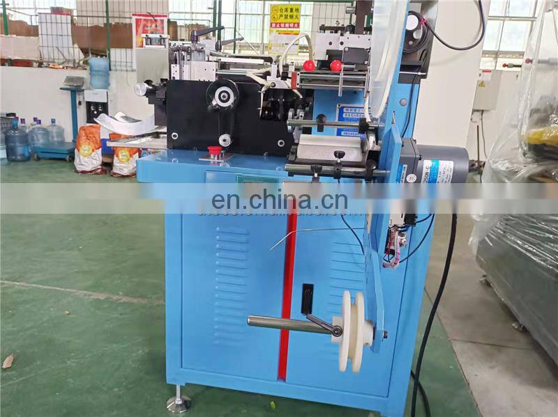 US4000 Auto hot cold knife cotton webbing ribbon garment nylon label cutting and folding machine with triangle middle fold