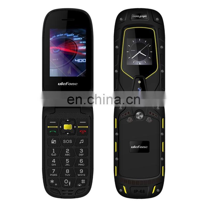 2.4 inch + 1.44 inch Ulefone Armor Flip Rugged Phone IP68/IP69K/MIL-STD-810G Waterproof GSM 2g mobile phone