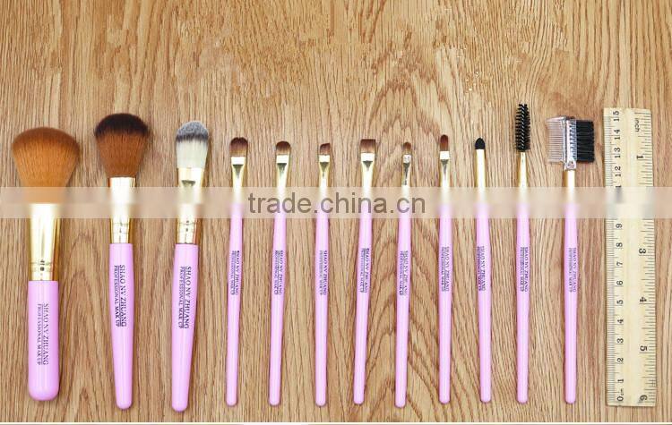 2016 popular hotsale Lady cosmetic skin care 12pcs makeup brushes set