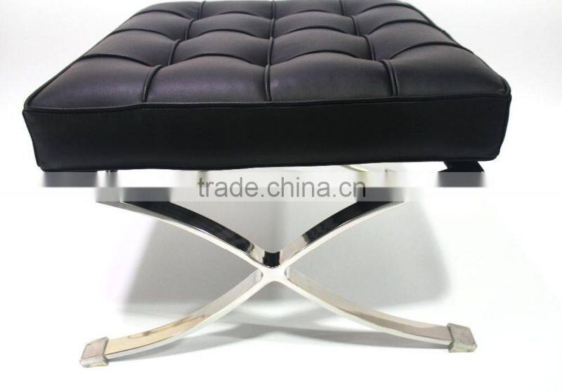 stainless steel X frame barcelona ottoman
