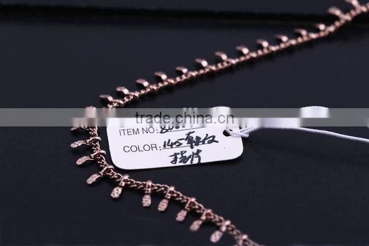 2015 china gold jewellery long fashion chain & coffee gold plated link chain