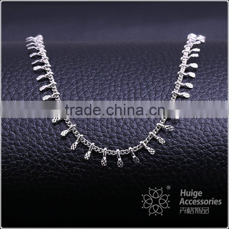 latest jewelry product designs 2015 rhodium plated curb chain korean pendant necklace